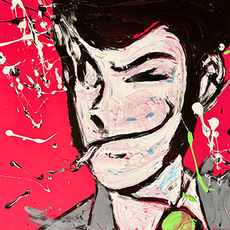 Lupin Retro Pulse – Pittura acrilica 60x60 cm, Vittorio Esposito